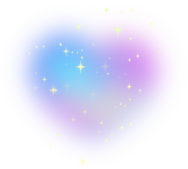 Blurred gradient heart with glitter star